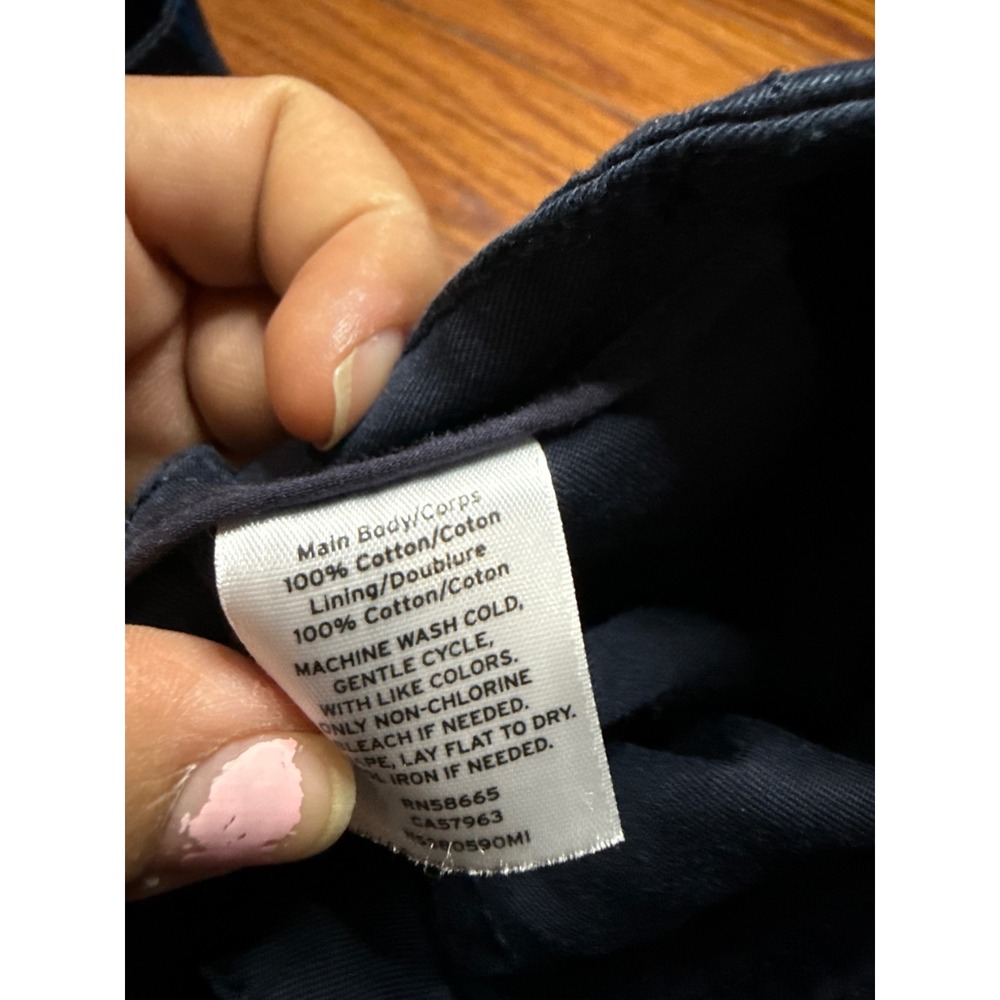 Nordstrom Signature Womens Navy Blue 100% Cotton Straight Leg Crop Pants Size 8 - Picture 3 of 7